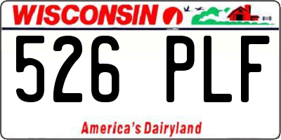 WI license plate 526PLF