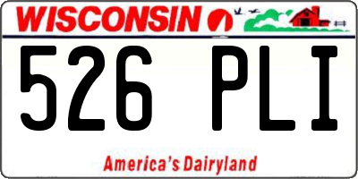 WI license plate 526PLI