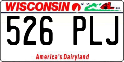 WI license plate 526PLJ