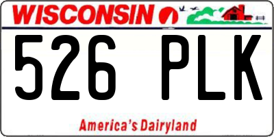 WI license plate 526PLK
