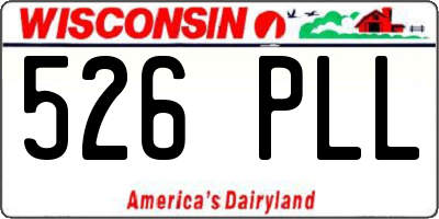 WI license plate 526PLL