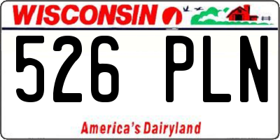 WI license plate 526PLN