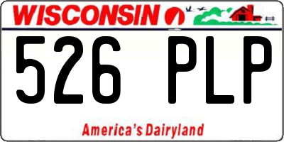 WI license plate 526PLP