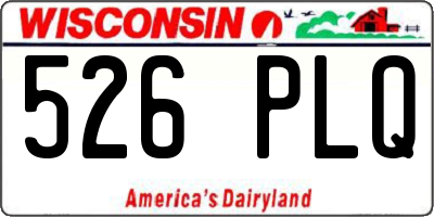 WI license plate 526PLQ