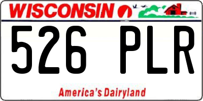 WI license plate 526PLR