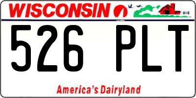 WI license plate 526PLT