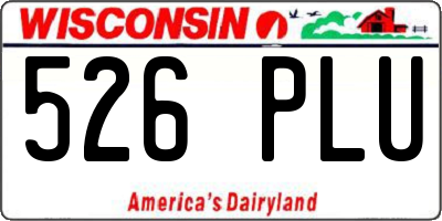 WI license plate 526PLU