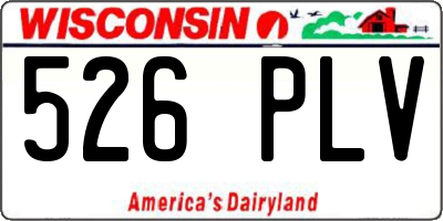 WI license plate 526PLV