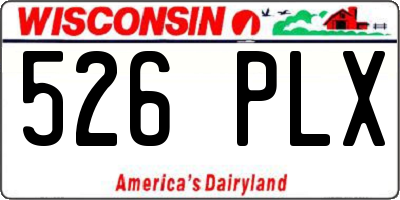 WI license plate 526PLX