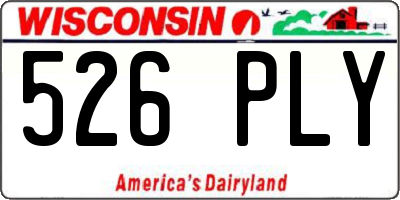 WI license plate 526PLY