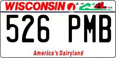WI license plate 526PMB