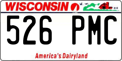 WI license plate 526PMC