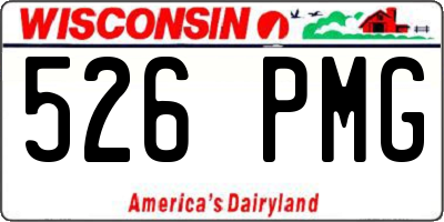 WI license plate 526PMG