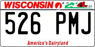 WI license plate 526PMJ