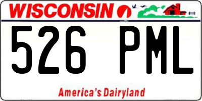 WI license plate 526PML