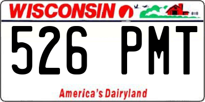 WI license plate 526PMT