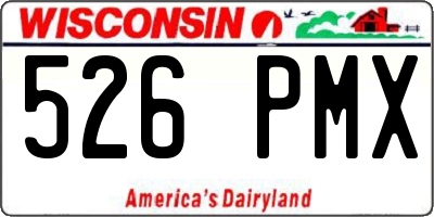 WI license plate 526PMX