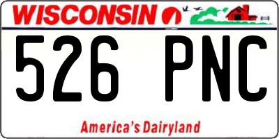 WI license plate 526PNC