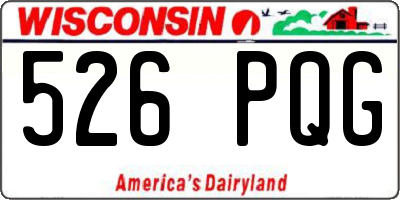 WI license plate 526PQG