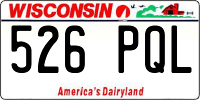 WI license plate 526PQL