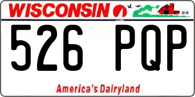WI license plate 526PQP