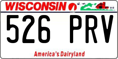 WI license plate 526PRV