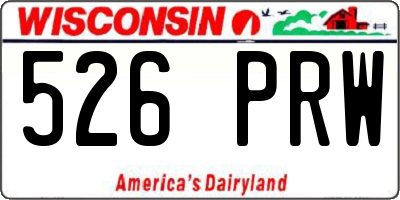 WI license plate 526PRW