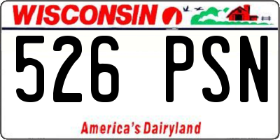 WI license plate 526PSN