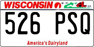 WI license plate 526PSQ