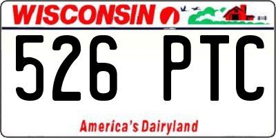 WI license plate 526PTC