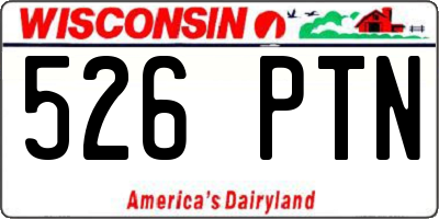 WI license plate 526PTN