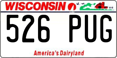 WI license plate 526PUG