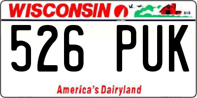 WI license plate 526PUK