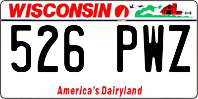 WI license plate 526PWZ