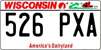WI license plate 526PXA