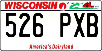 WI license plate 526PXB