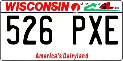 WI license plate 526PXE