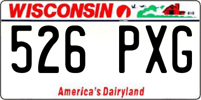 WI license plate 526PXG