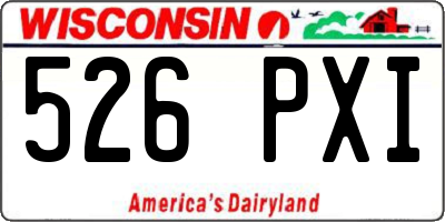 WI license plate 526PXI