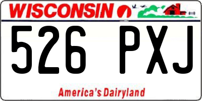 WI license plate 526PXJ