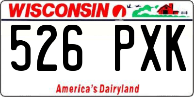 WI license plate 526PXK