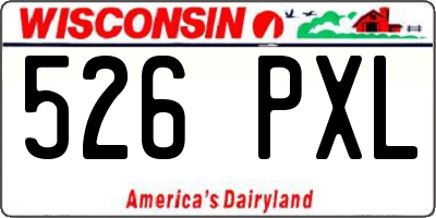 WI license plate 526PXL