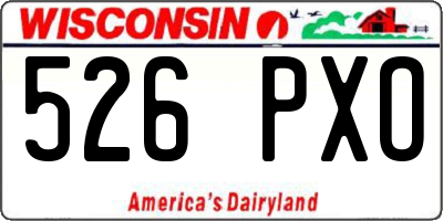 WI license plate 526PXO