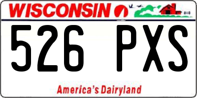 WI license plate 526PXS