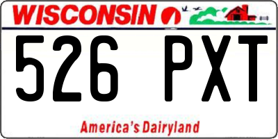 WI license plate 526PXT