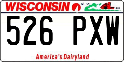 WI license plate 526PXW