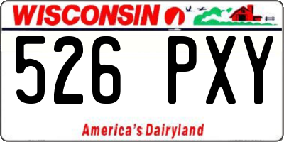 WI license plate 526PXY