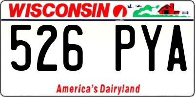 WI license plate 526PYA