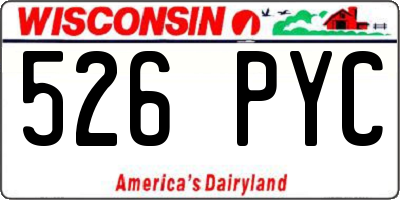 WI license plate 526PYC