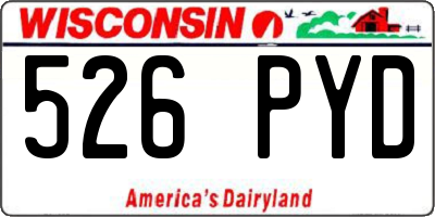 WI license plate 526PYD